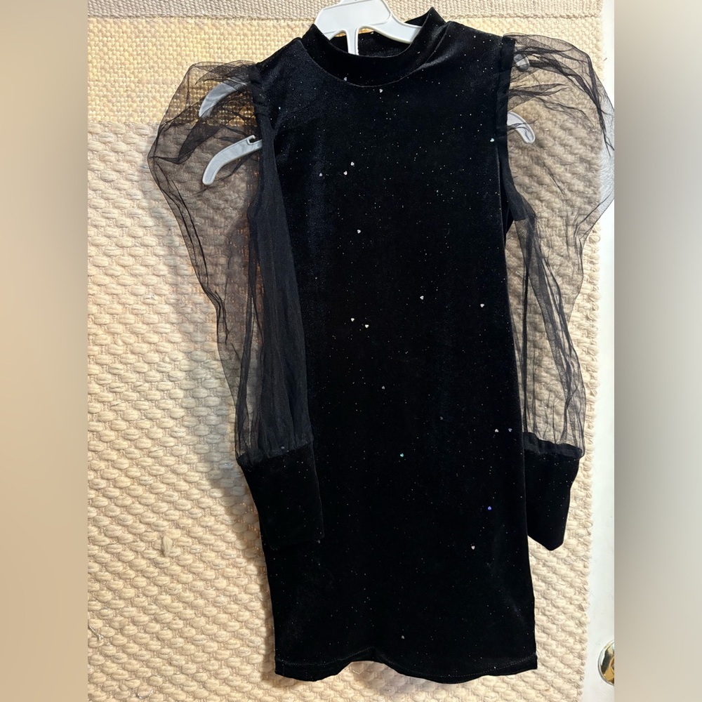 SHEIN Black Sparkle Formal Kids Dress
